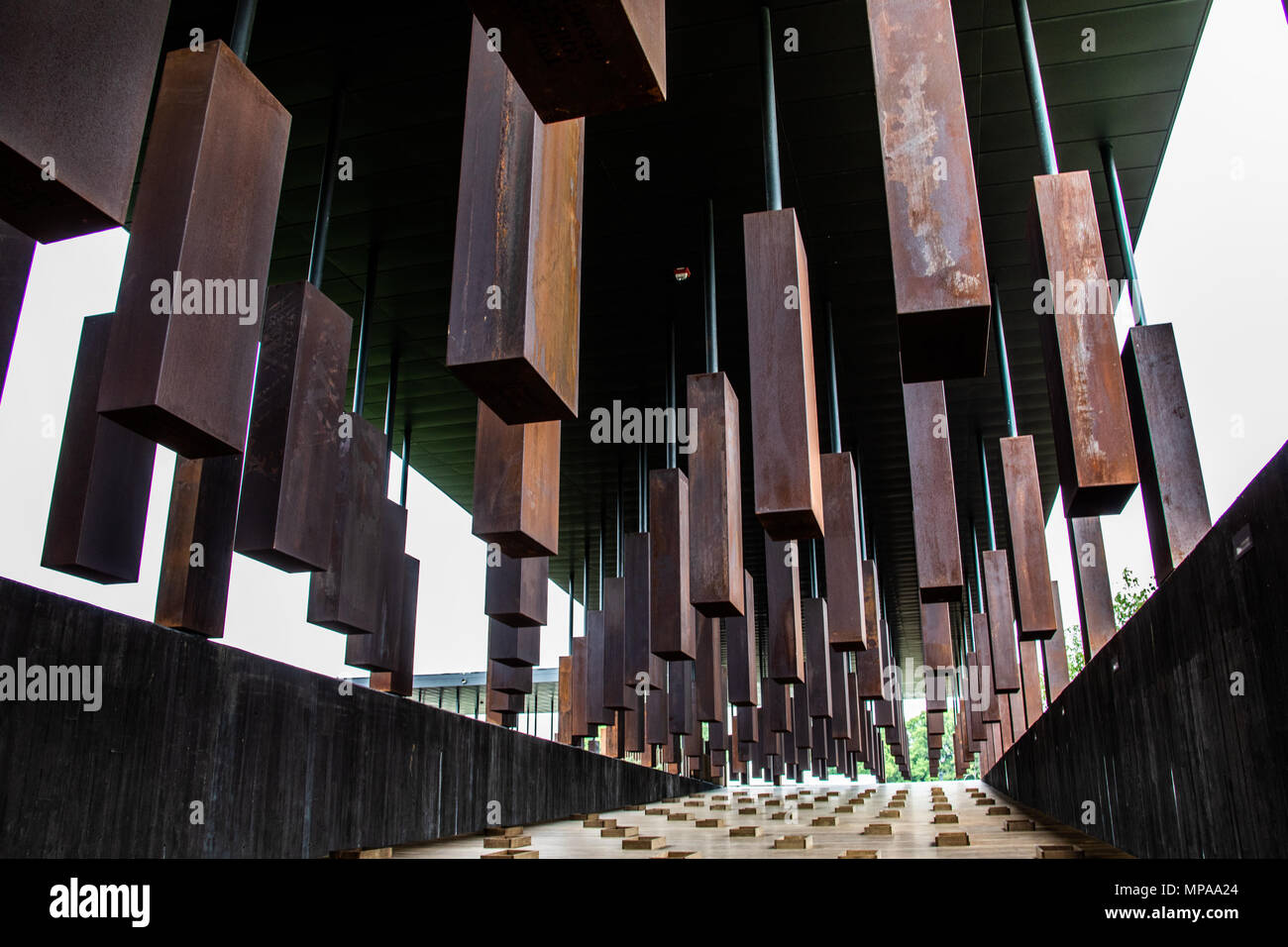 Der Nationalen Gedenkstätte für Frieden und Gerechtigkeit oder nationalen Lynchmord Memorial, Montgomery, Alabama, USA Stockfoto