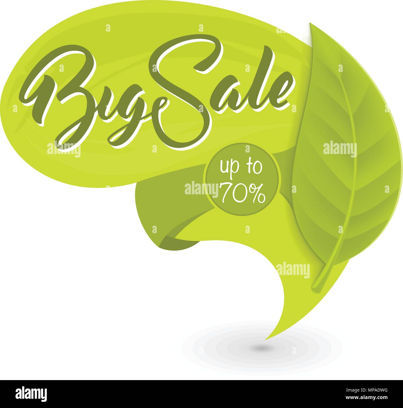 Grün Eco-Tag mit Inschrift Big Verkauf Stock Vektor