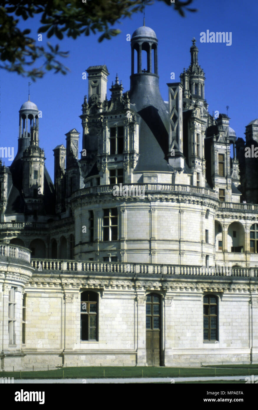 1988 historische Chateau Chambord Loir et Cher FRANKREICH Stockfoto