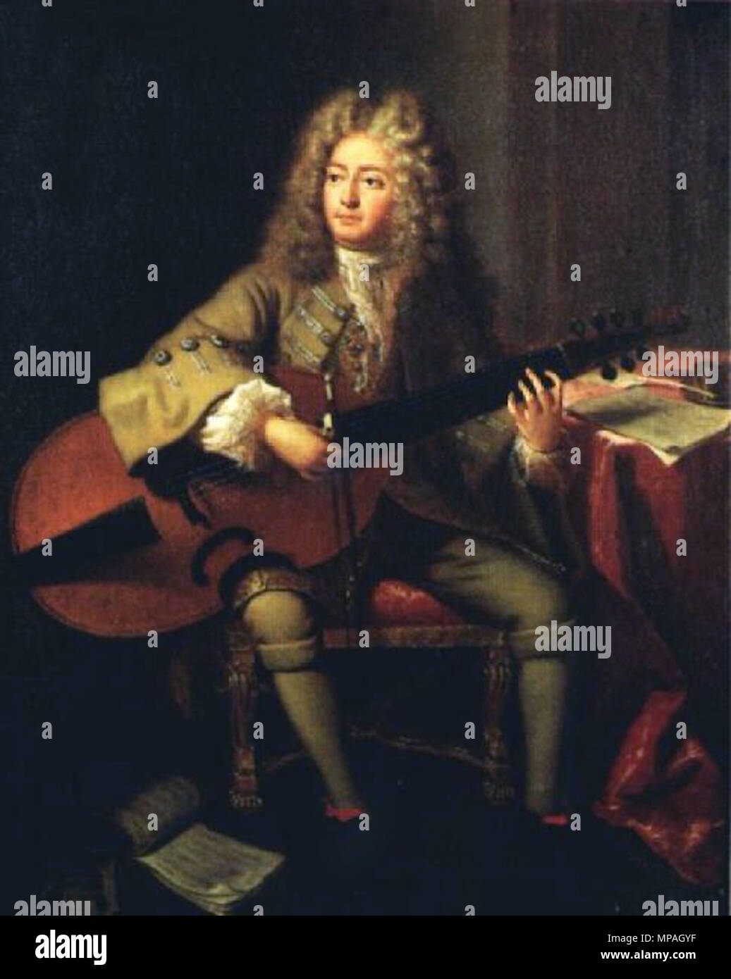 . Portrait von Marin Marais (1656-1728), französischer Komponist. 1704. 862 Marin Marais 2 Stockfoto