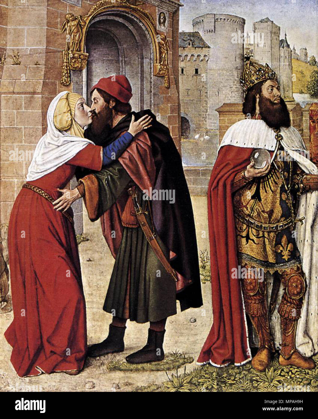 Begegnung an der Goldenen Pforte ca. 1488. 870 Meister von Moulins - Begegnung an der Goldenen Pforte - WGA 14470 Stockfoto