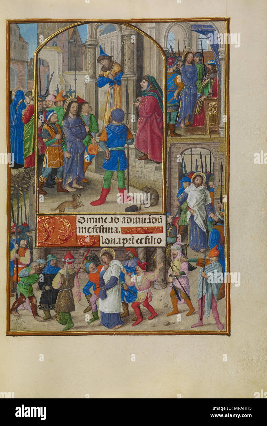 Christus vor Kaiphas ca. 1510 - 1520. 871 Master der Dresdener Gebetbuch (Flämisch, aktiv um 1480 - 1515) - Christus vor Kaiphas - Google Kunst Projekt Stockfoto