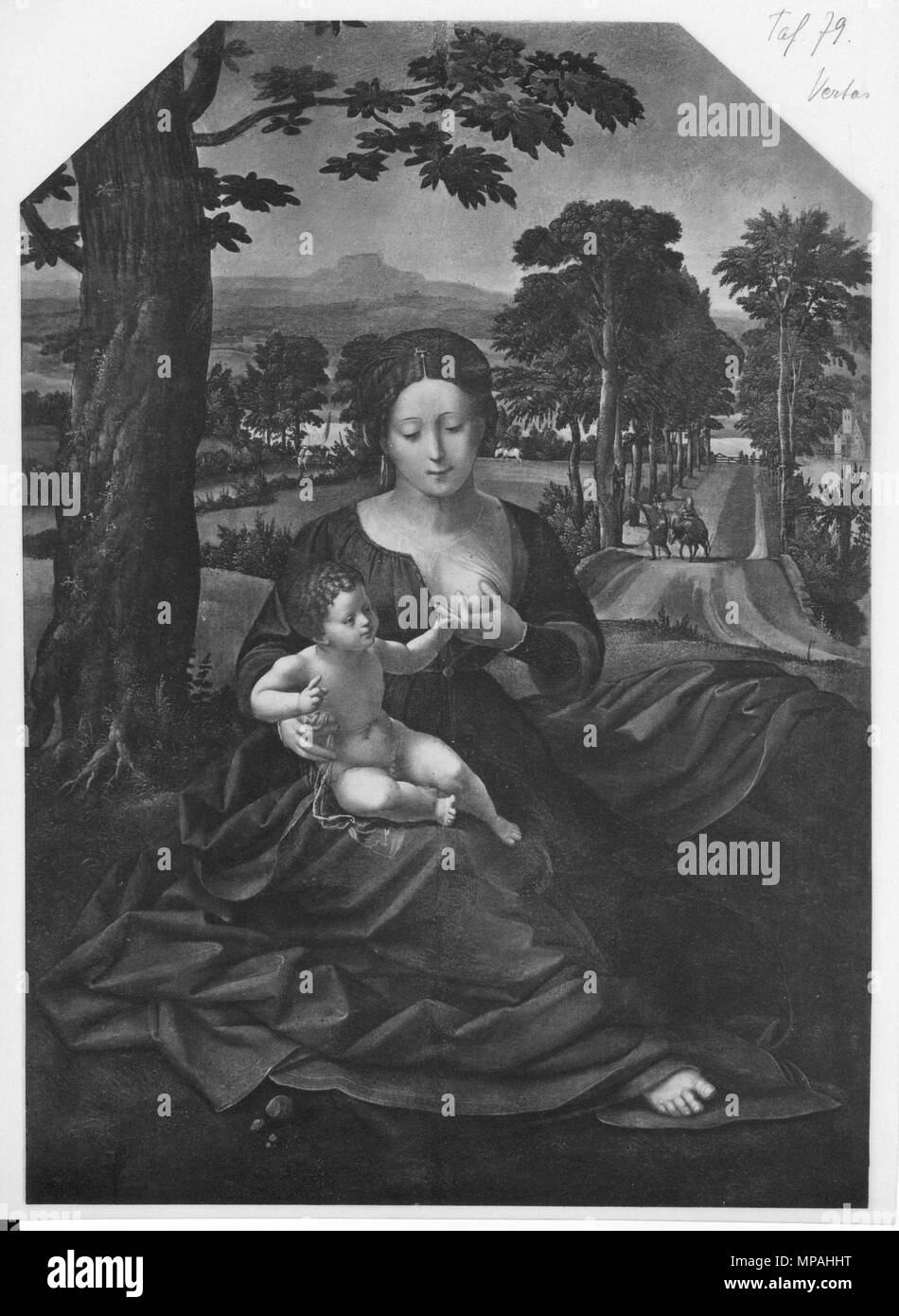 Englisch: Madonna mit dem Kind in einer Landschaft. Dieses Objekt ist in RKDimages, Datenbank der Niederländischen Institut für Kunstgeschichte indiziert, unter der Referenz 30664. Čeština | Deutsch | Français | македонски | Nederlands | +/-. zwischen 1525 und 1549. 871 Meister der weiblichen Hälfte - Längen - Madonna mit dem Kind in einer Landschaft Stockfoto