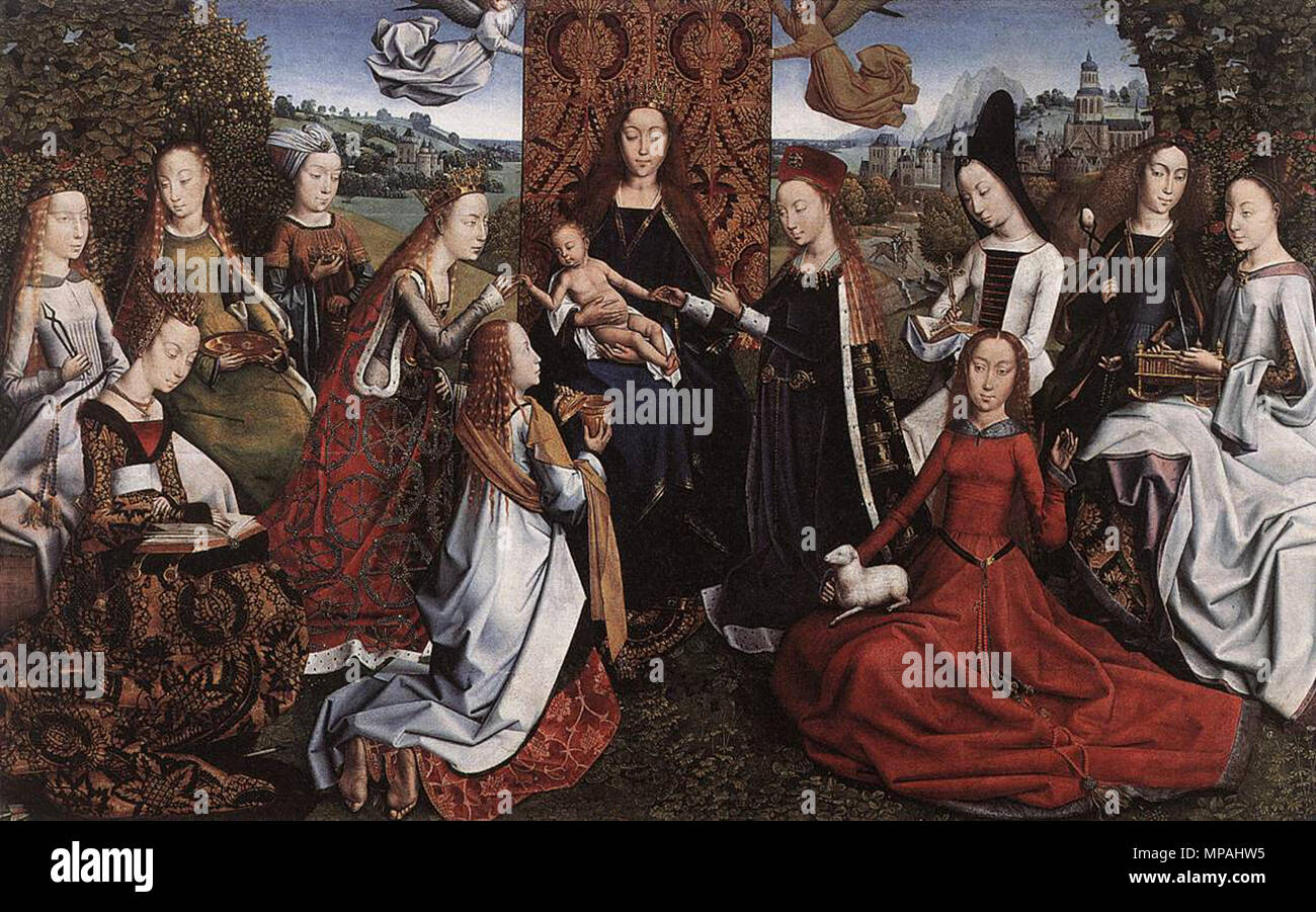 Englisch: Jungfrau von weiblichen Heiligen ca. 1488 umgeben. 872 Meister Der Saint Lucy Legende - Jungfrau Umgeben von weiblichen Heiligen-WGA 14619 Stockfoto