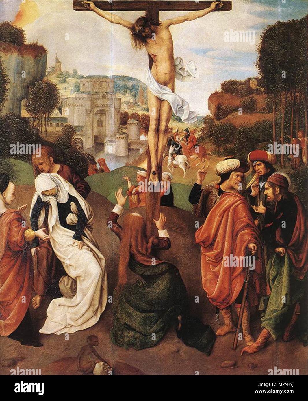 Kreuzigung 1490 s. 872 Meister der Virgo inter Virgines - Kreuzigung - WGA 14641 Stockfoto