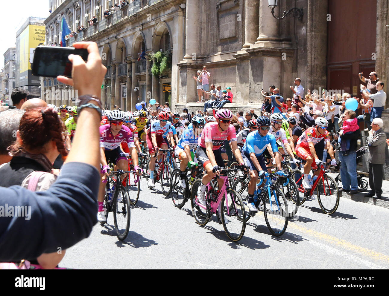 Giro d'Italia 2018 (4. Stufe in Catania, Sizilien, Italien) Stockfoto
