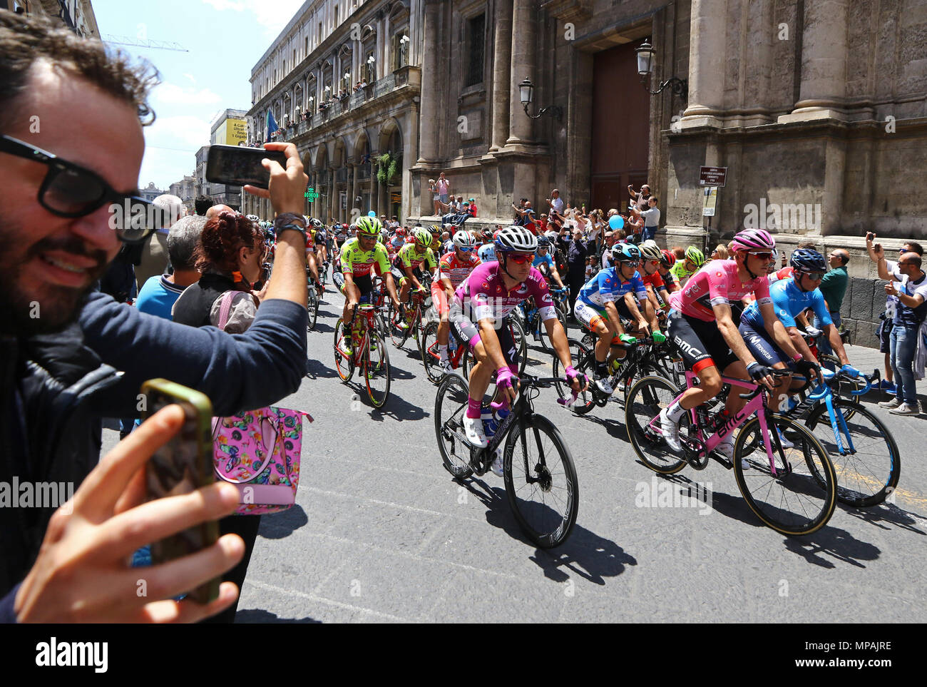Giro d'Italia 2018 (4. Stufe in Catania, Sizilien, Italien) Stockfoto