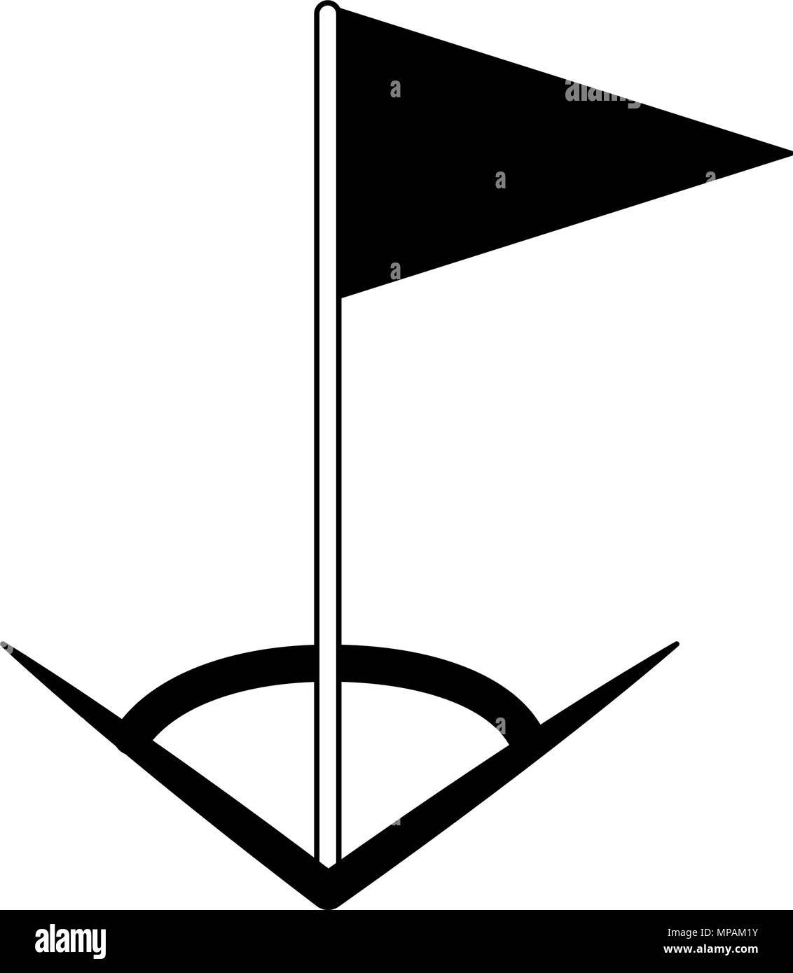 Fußball Fahne in den Farben Schwarz und Weiß Stock Vektor