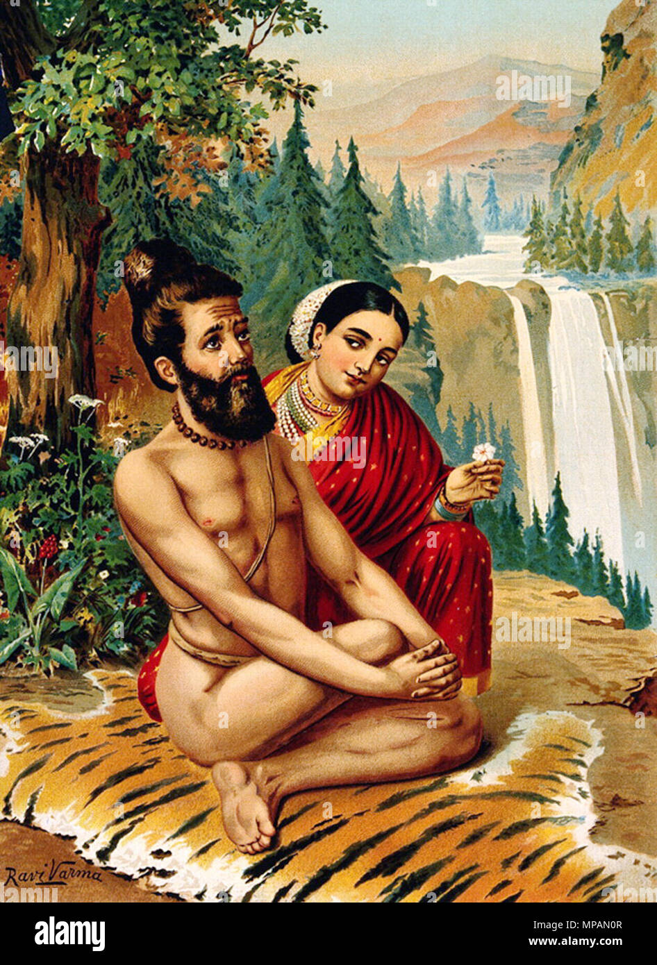 . Englisch: menaka die Nymphe verlockend, den Yogi. ca. 1900. Raja Ravi Varma (1848-1906) Alternative Namen Iravivarmā; Ravi Varma Beschreibung - Maler und Künstler eine indische Maler, Anerkennung für seine Darstellung von Szenen aus den Epen des Mahabharata und Ramayana erreicht. Das Datum der Geburt / Tod 29. April 1848 vom 2. Oktober 1906 Ort der Geburt / Todes Kilimanoor Attingal Standort Indien Authority control: Q 333453 VIAF: 20487458 ISNI: 0000 0001 1873 7068 ULAN: 500122641 89146283 LCCN: n NLA: 35097288 WorldCat 884 Menaka die Nymphe verlockend der Yogi Stockfoto