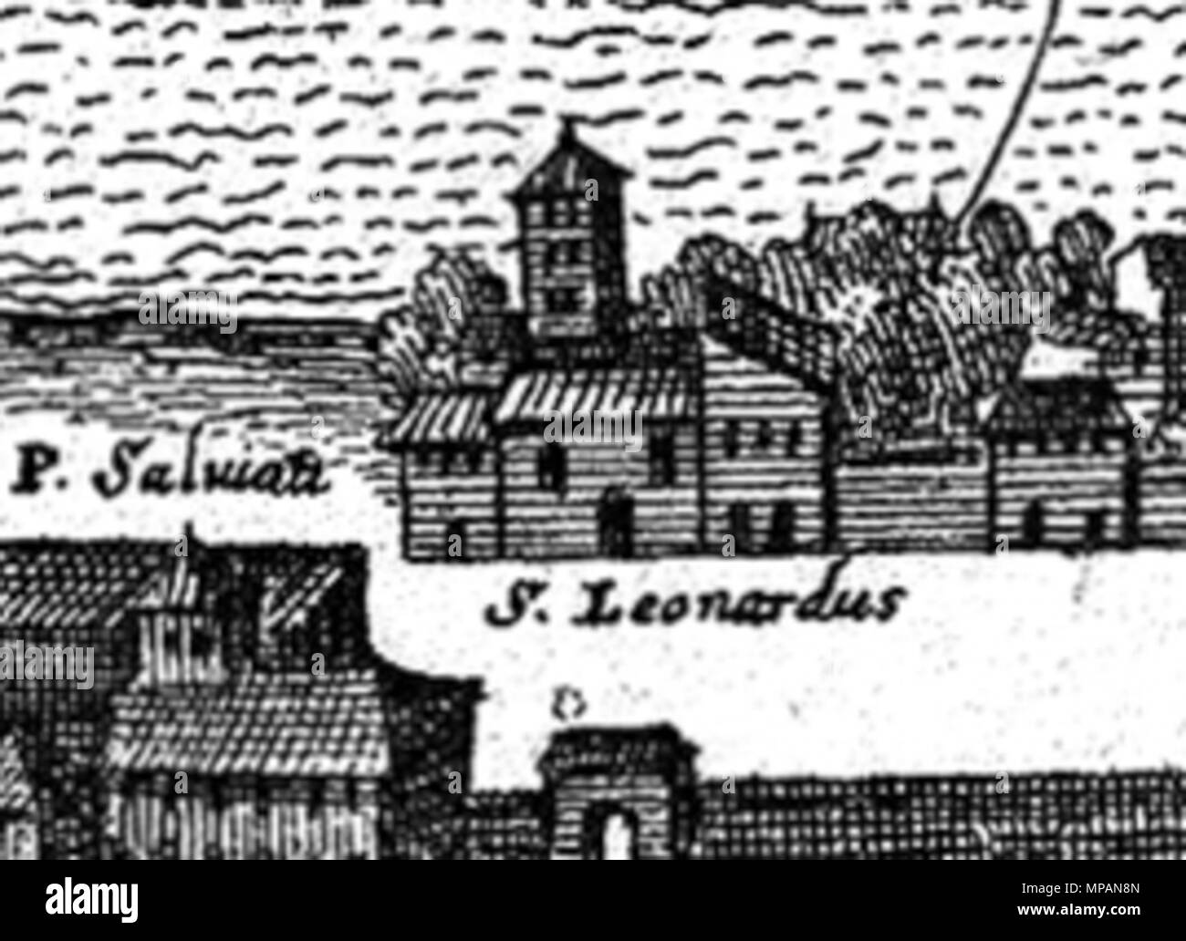 . Italiano: Pianta di Merian. 1642. Matheus Merian 885 Merian San Leonardo da Settignano Stockfoto