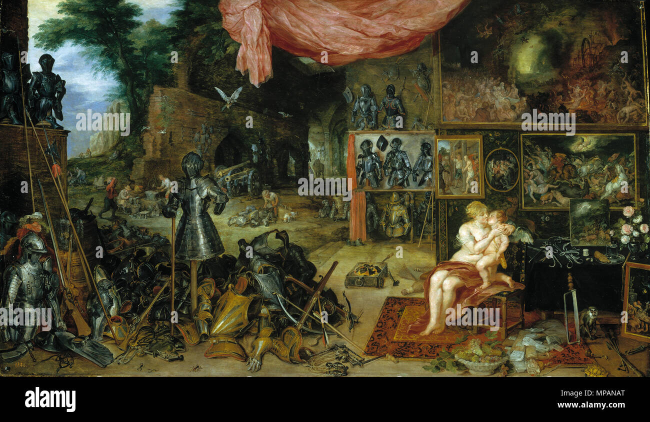 Berühren. Englisch: Allegorie der Tastsinn. zwischen 1617 und 1618. 696 Jan Brueghel Touch Prado Stockfoto