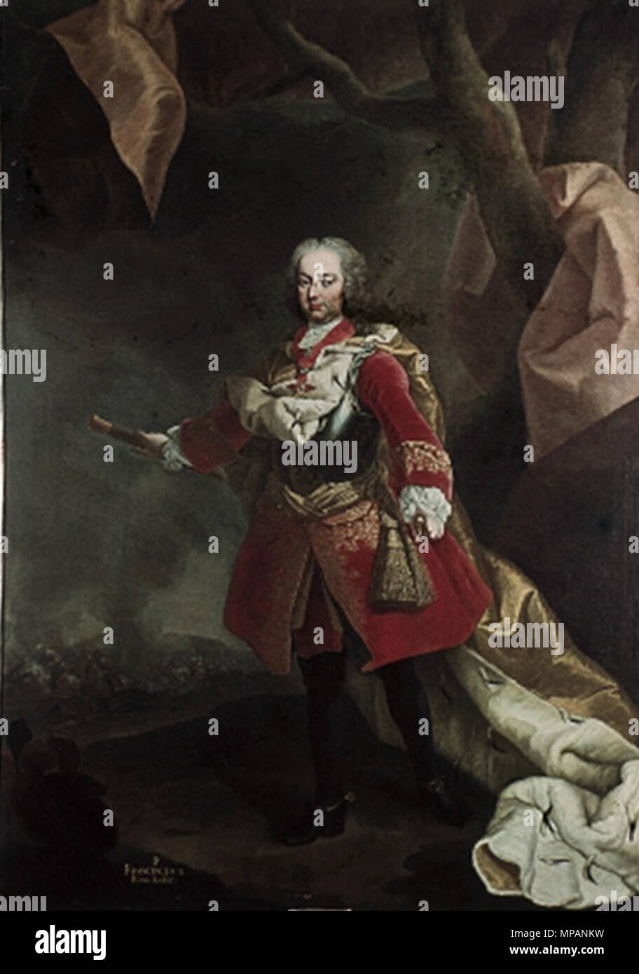Deutsch: Kaiser Franz I. Stephan als Kriegsherr Francis ich als Kriegsherr ca. 1770-1773. 886 Meytens, Schule von - Francis ICH - Hofburg Innsbruck Stockfoto
