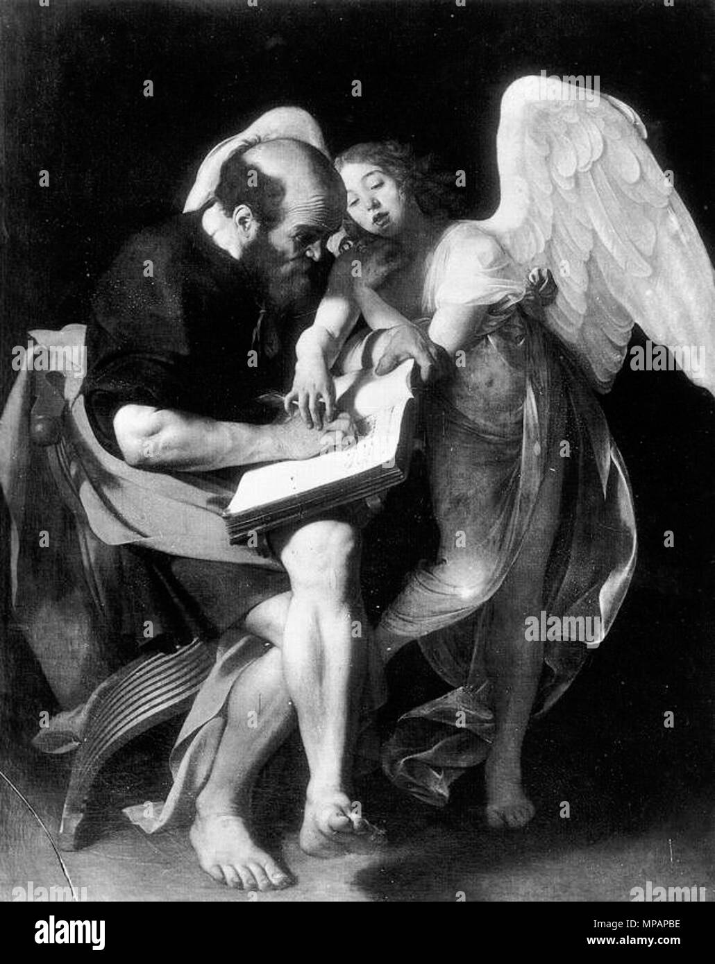 Der Hl. Matthäus und der Engel 1602. 889 Michelangelo Merisi da Caravaggio - Hl. Matthäus und der Engel - WGA 04127 Stockfoto