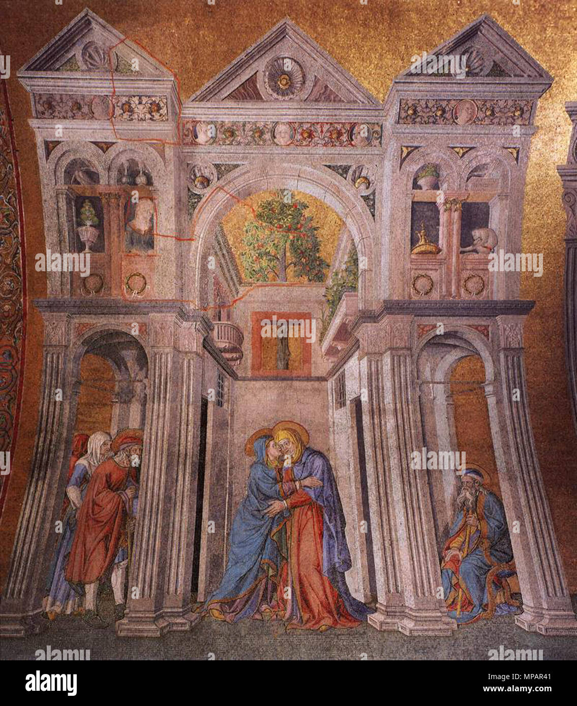 Die Visitation circa 1451. 891 Michele Giambono - die Heimsuchung - WGA08947 Stockfoto