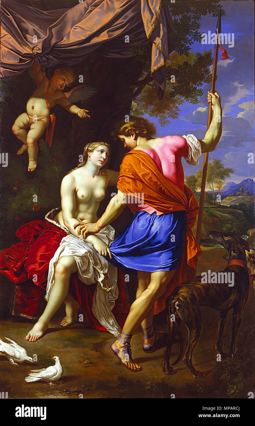 892 Venus und Adonis von Nicolas Mignard Stockfoto