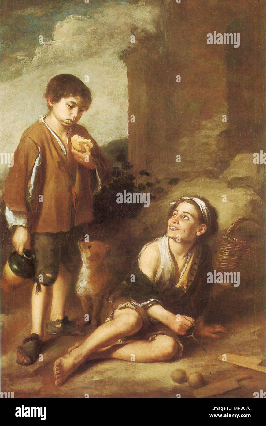 . Español: Pintura al óleo de Bartolomé Esteban Murillo zwei Jungen en Dulwich. 17. Jahrhundert. Bartolomé Esteban Murillo (1617 - 1682) Alternative Namen Spanisch: Bartolomé Esteban Murillo Beschreibung spanischer Maler und Zeichner Geburtsdatum / Tod am 1. Januar 1618 (Taufen) 3 April 1682 Ort der Geburt / Todes Sevilla Sevilla arbeiten Zeitraum barocke Arbeit Lage Sevilla Authority control: Q 192062 VIAF: 76584455 ISNI: 0000 0001 0917 9228 ULAN: 500007425 81068073 LCCN: n NLA: 36229539 WorldCat 913 MURILLO, Bartolome Esteban-Two Bauer Jungen Dulwich Stockfoto