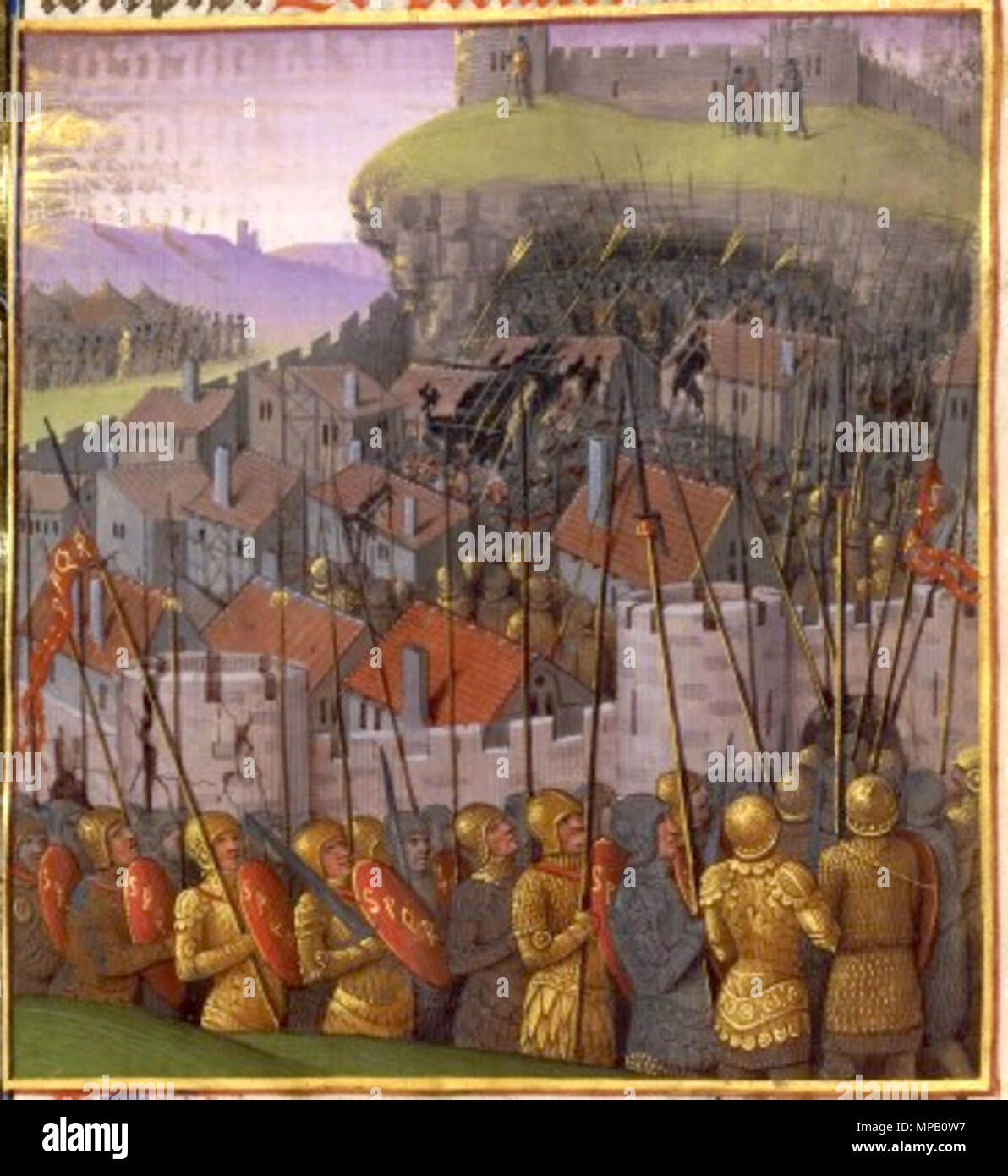 . Français: Antiquités judaïques, Flavius Josèphe, Traduction anonyme, Vers 1470, Nouvelle Erwerb française 21013, Hebeln de Gamala. 12 August 2014, 20:13:04. Jean Bourdichon (XVe-XVIe siècle) 916 NAF -21013 f213 Hebeln de Gamala Stockfoto