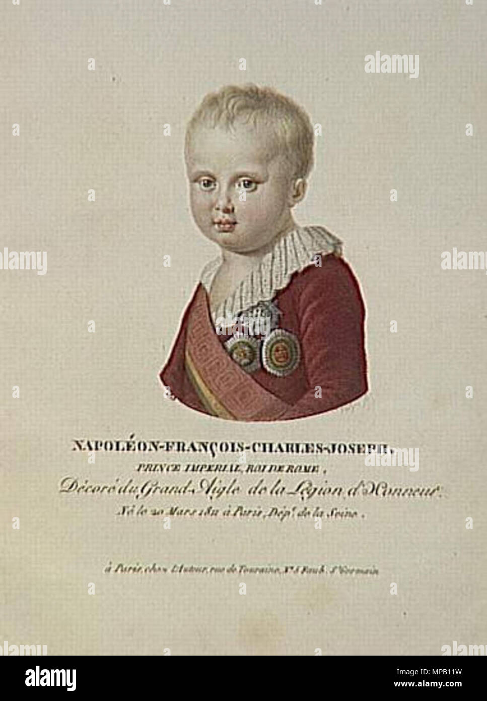 917 Velyn - Napoléon-Fran çois-Charles-Joseph, Prince Impérial, Roi de Rome, né Le 20 mars 1811 à Paris. Stockfoto