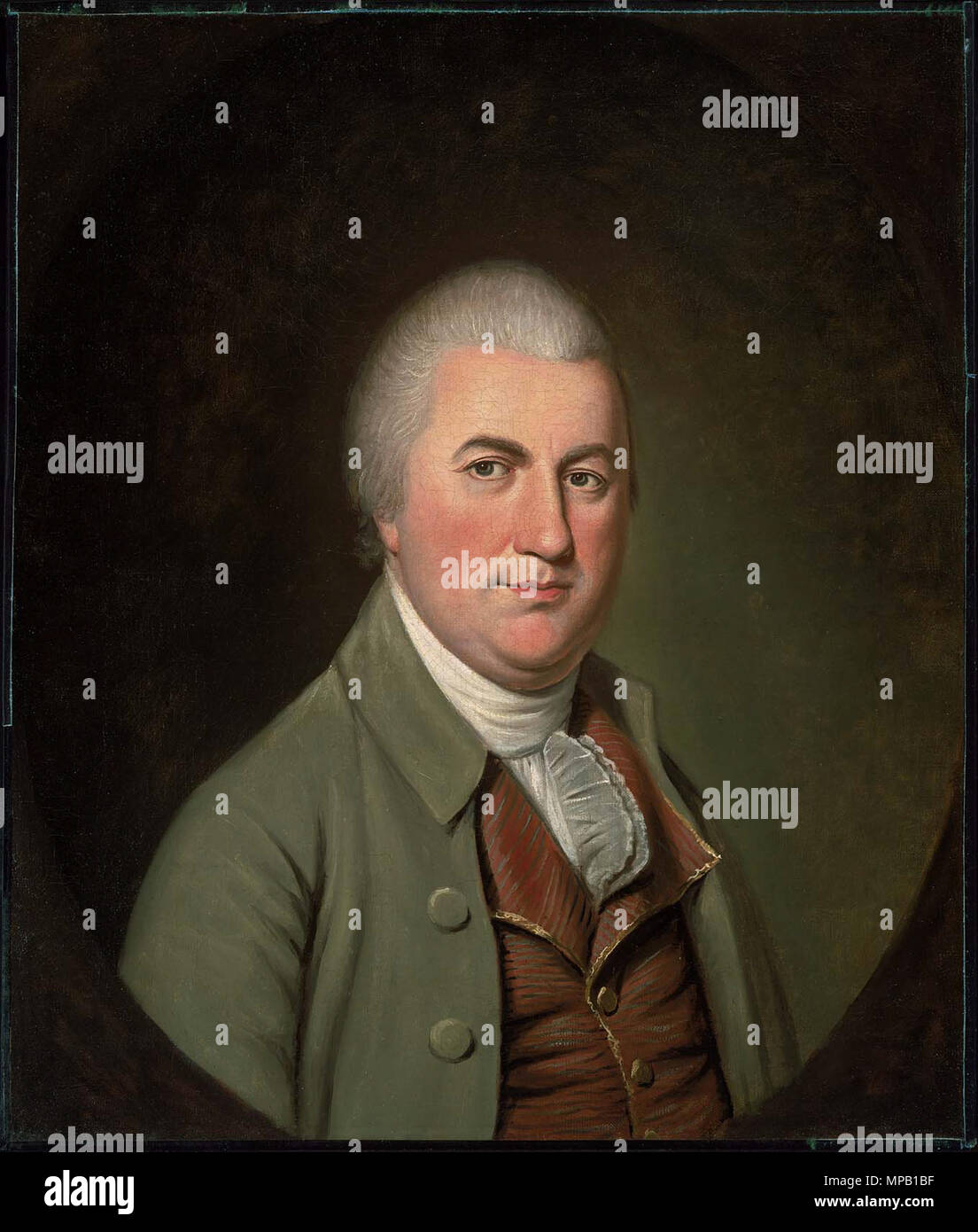 . Englisch: Nathaniel Gorham (1738 - 1796) von Charles Willson Peale, ca. 1793, Museum der Bildenden Künste, Boston, Nr.: 48.1356. Gorham diente als Präsident des Kongresses vom 6. Juni 1786 bis 3. November 1786. ca. 1793. Charles Willson Peale (1741 - 1827) Beschreibung American Portrait Maler Geburtsdatum / Tod 15. April 1741 vom 22. Februar 1827 Ort der Geburt / Tod St. Paul's Parish, Maryland Philadelphia Arbeit Lage English: "Nordamerikanische Wochen-Post Englisch: Ostküste Ostküste Nordamerikas Authority control: Q 454945 VIAF: 72190360 ISNI: 0000 0000 8262 3463 ULAN: 500017914 LCCN: n 80025860 NL Stockfoto