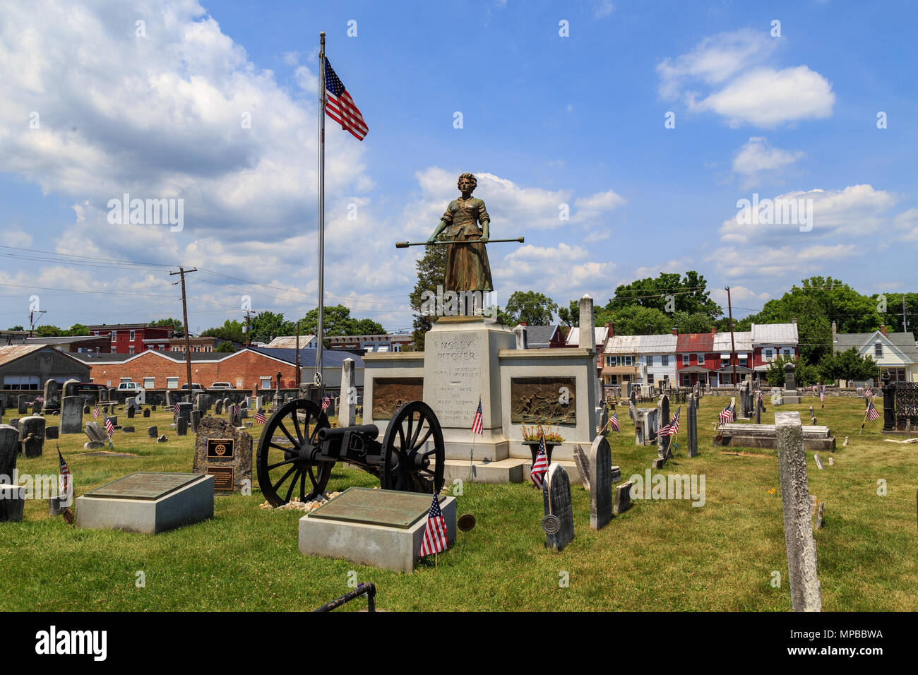 Carlisle, PA, USA - 26. Juni 2016: Die Maria Ludwig Hays - besser als Molly Pitcher - Grabstätte, in der Alten Friedhof Friedhof bekannt, verfügt über eine Stockfoto