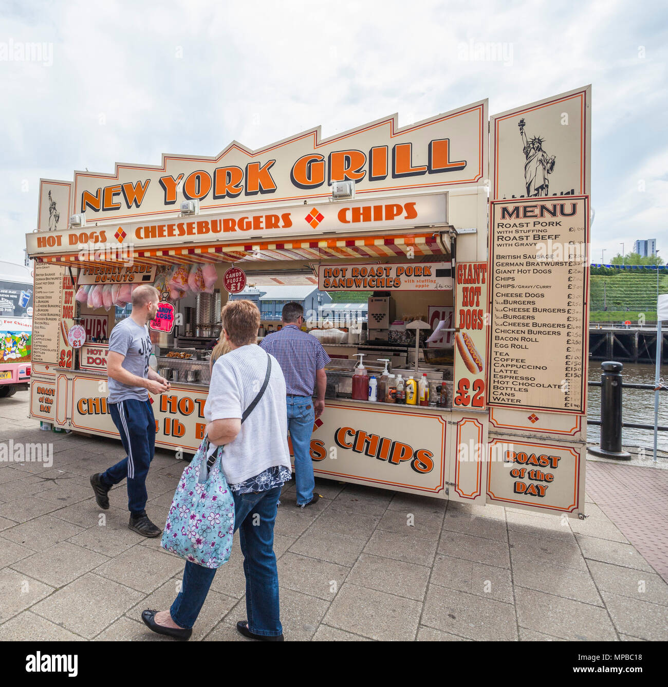 New York Grill am Markt am Kai, Newcastle upon Tyne, England, UK Abschaltdruck Stockfoto