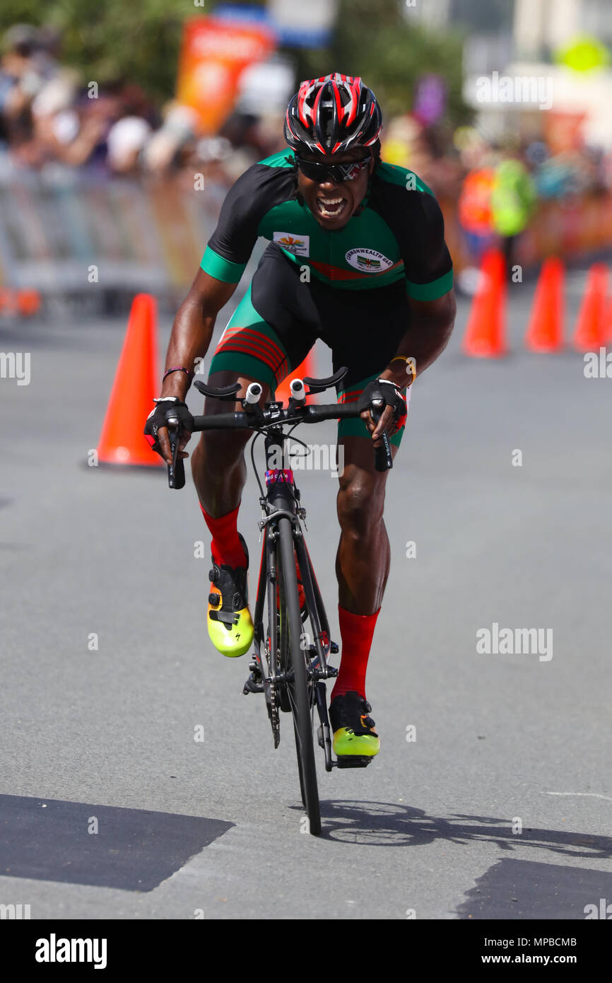 21 Commonwealth Games, Radfahren Time Trial, Gold Coast, Queensl Stockfoto