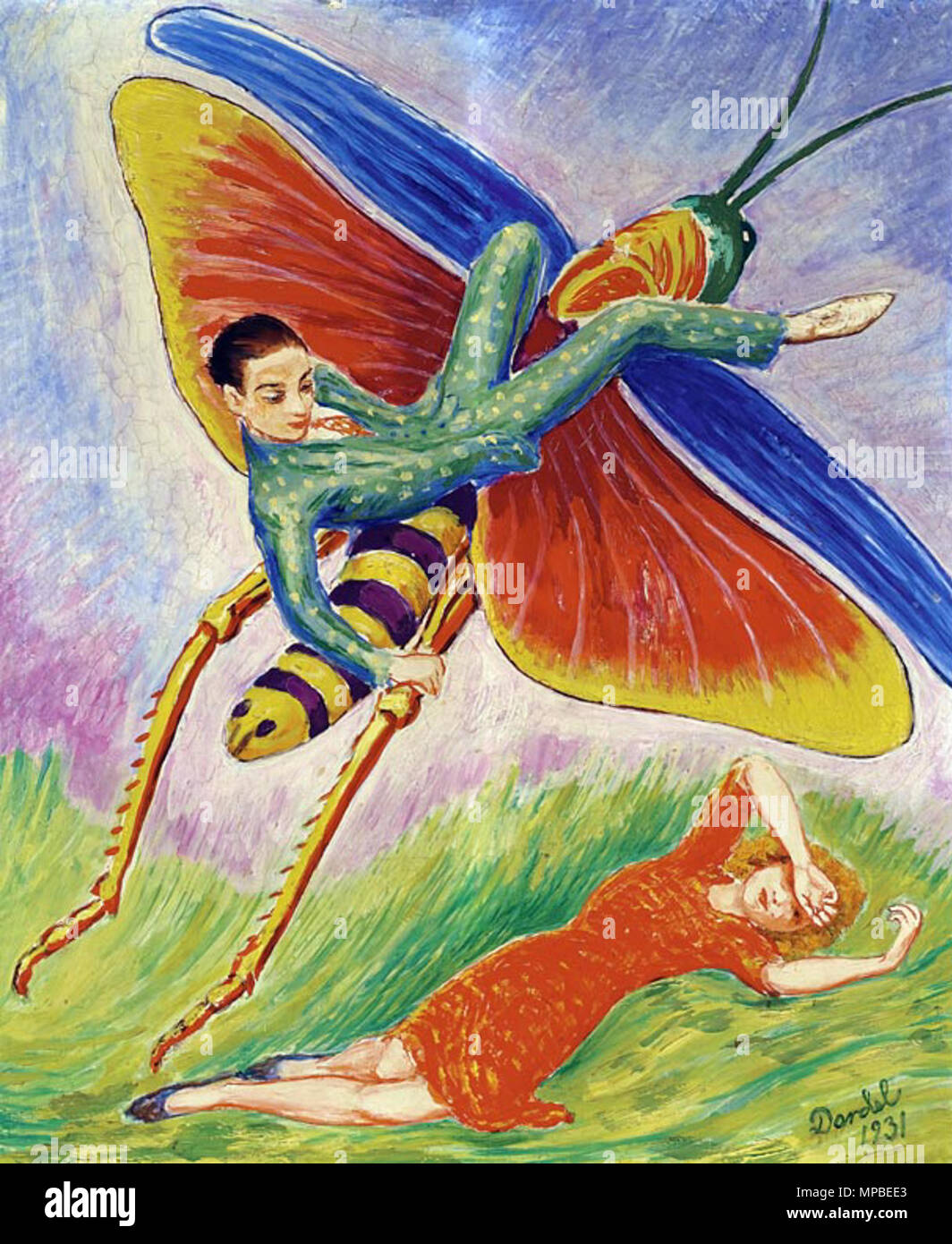 . Malerei von Nils Dardel, Info zu kommen. -1943. 920 ND Grashopper Stockfoto