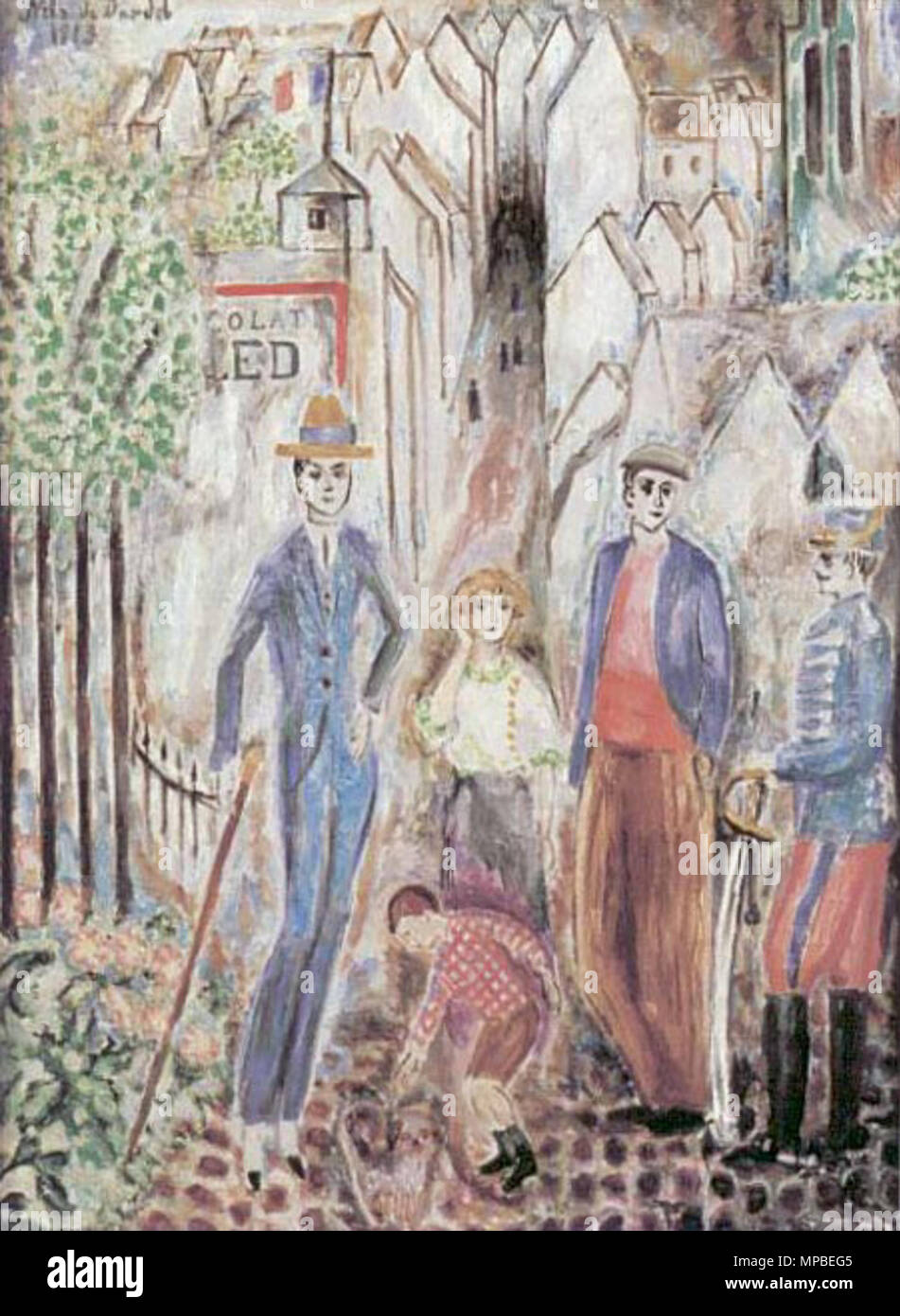 . Malerei von Nils Dardel, Info zu kommen. -1943. 920 ND 14 Senlis Stockfoto