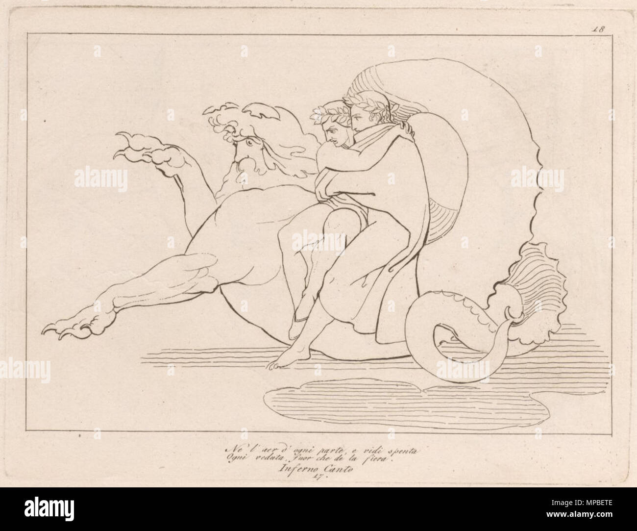 . Gravur: Nell'vre d'ogni Parte von Divina Commedia von Dante - Illustration entworfen von John flaxman, gestochen von Tommaso Piroli. 1793. John flaxman (1755 - 1826) Alternative Namen John flaxman II; John flaxman (II); Flaxman; Flaxman junior Beschreibung britische Maler, Dichter, Bildhauer und Zeichner Geburtsdatum / Tod vom 6. Juli 1755 vom 7. Dezember 1826 Ort der Geburt / Todes York London Arbeitsort Florenz (1787) Kontrolle: Q 366066 VIAF: 17260670 ISNI: 0000 0001 2095 6665 ULAN: 500115449 50004058 LCCN: n NLA: 35088387 WorldCat 922 Nell'vre d'ogni Parte Stockfoto