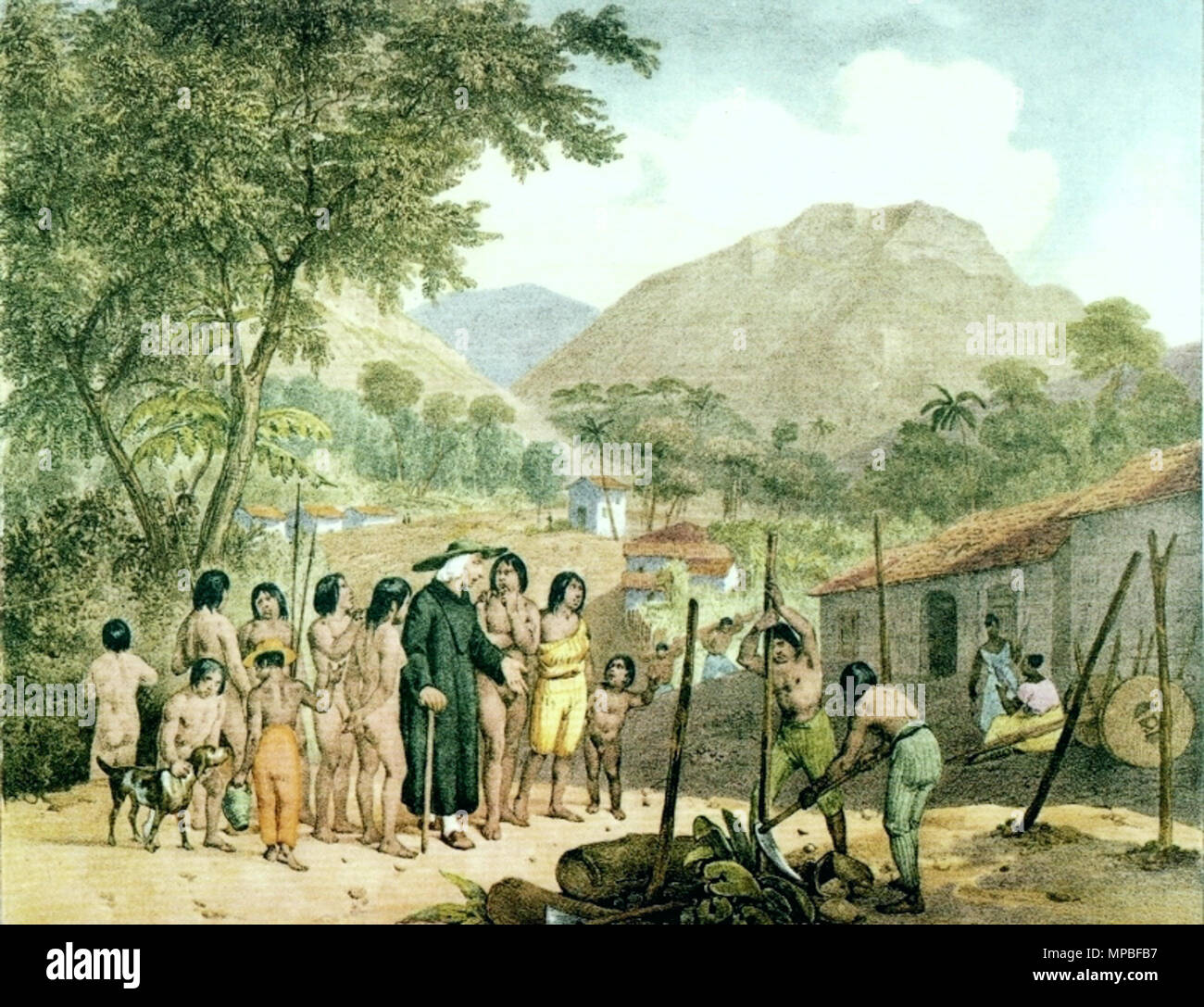 . Português: Aldeia de índios Tapuios cristãos. Englisch: Dorf der Christianisierten Tapuyos Indianer. English: Im Dorf der christianisierten Tapuios-Eingeborenen. ca. 1820. Johann Moritz Rugendas (1802-1858), deutscher Maler, Reisenden und Thema Datum der Geburt / Tod 29 März 1802 29. Mai 1858 Ort der Geburt / Tod Augsburg Weilheim Arbeitsort Deutschland Beschreibung, Südamerika Authority control: Q 652305 VIAF: 61675197 ISNI: 0000 0001 09076712ULAN: 500005074 50052066 LCCN: n NLA: 48044412 WorldCat 1078 Rugendas - Aldea de Tapuyos Stockfoto