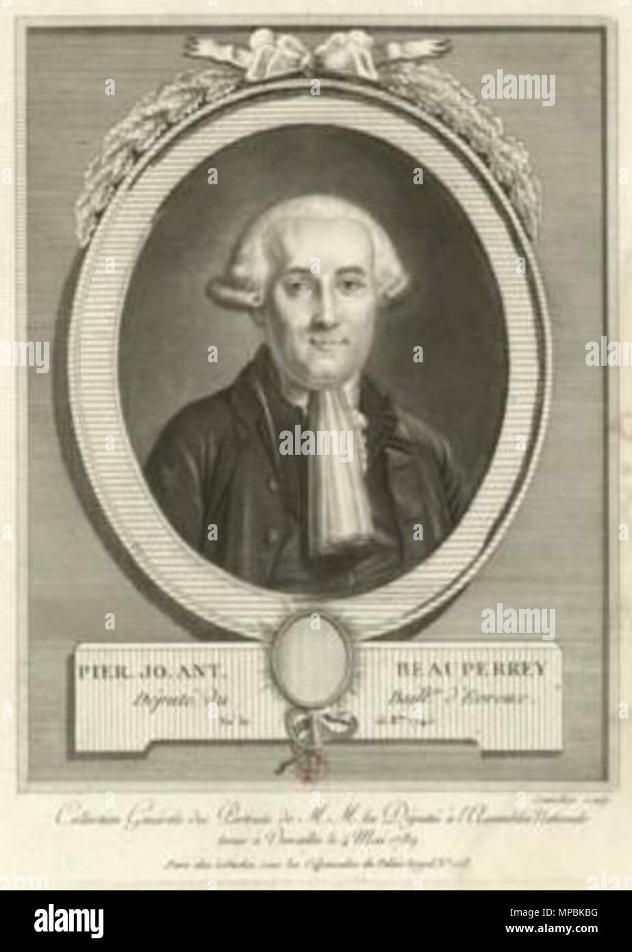 . Français: Pierre Joseph Antoine Beauperrey (1745-1794), député pour le Baillage d'Evreux à l'Assemblée nationale En 1789. . 1789. 799 Le Vachez Sammlung - Pierre Joseph Antoine Beauperrey (1745-1794) Stockfoto