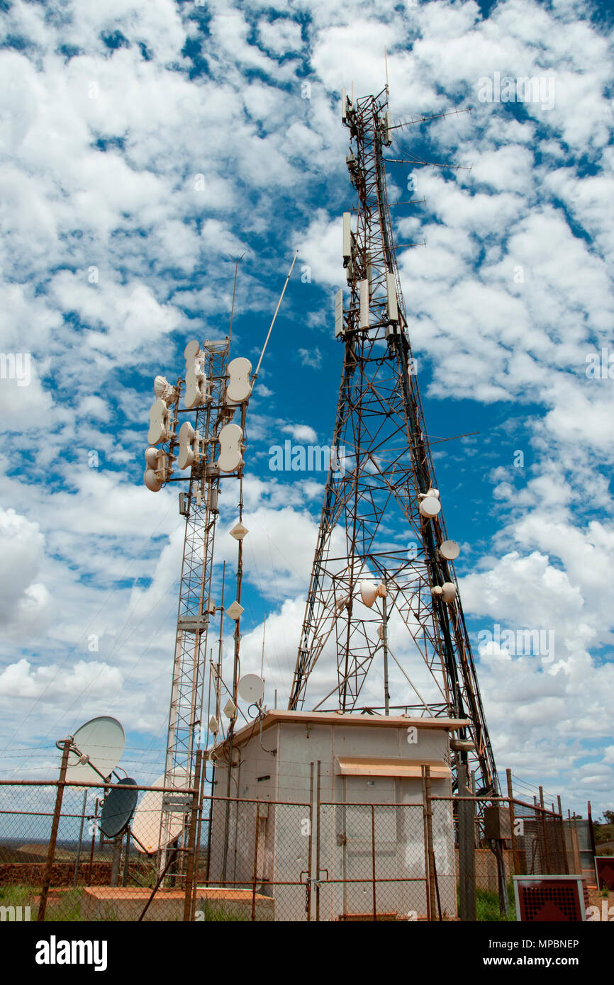 Radio Hill Communication Towers - Newman - Australien Stockfoto