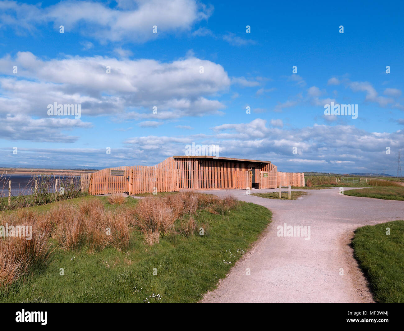 Steart Sümpfe, WWT finden, Mendip verbergen, Somerset, April 2018 Stockfoto