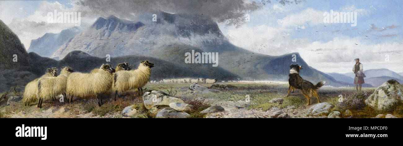 Ansdell Richard - Schafe und Hirten im Hochland Stockfoto