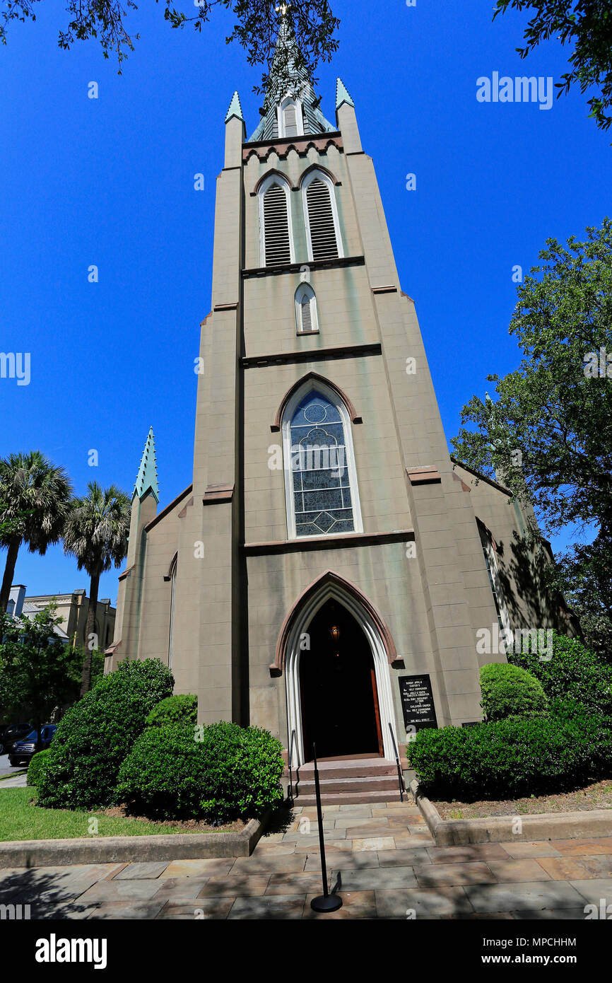 Saint John's Episcopal Church in der Stadt Savannah, Georgia, USA Stockfoto