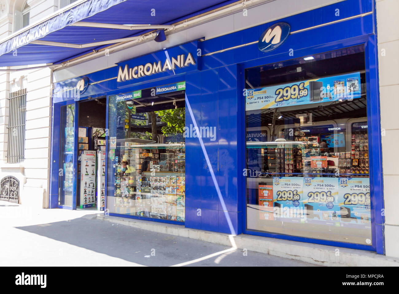 Micromania, video spiel Kette Retail Store Front in Paris, Frankreich Stockfoto