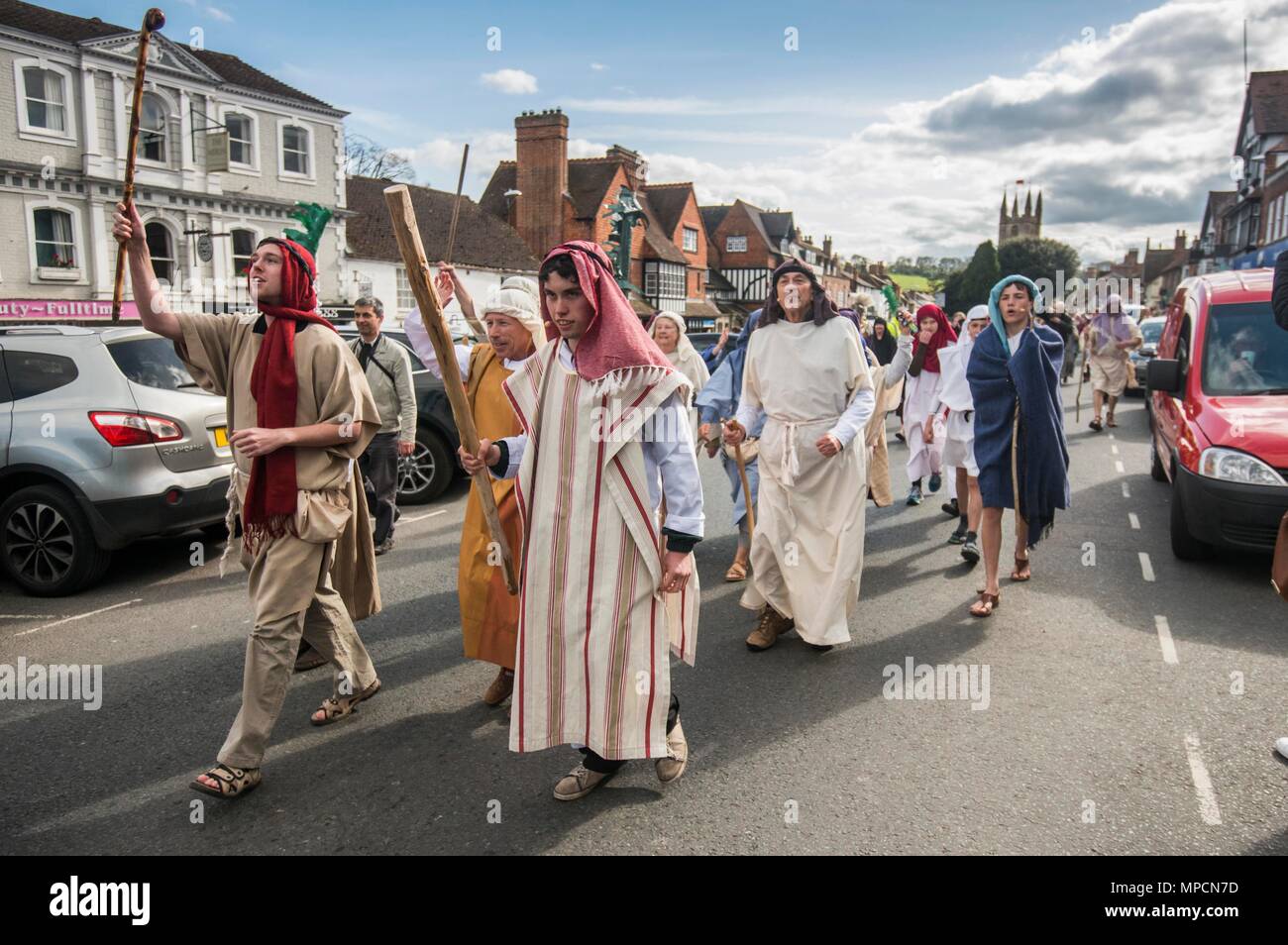 Marlborough Gemeinschaft Passion Play, Wiltshire 2017 15/04/17. Stockfoto