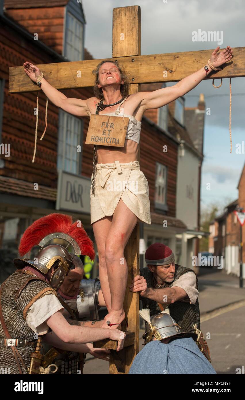 Marlborough Gemeinschaft Passion Play, Wiltshire 2017 15/04/17. Stockfoto