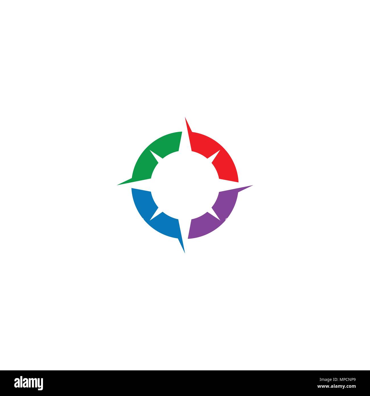 Kompass Logo, bunte Logo, Kreis Design. Stock Vektor