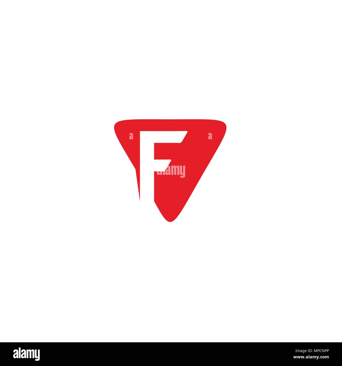 Dreieck der Buchstabe F Logo, mit roter Farbe, Vector Icons. Stock Vektor