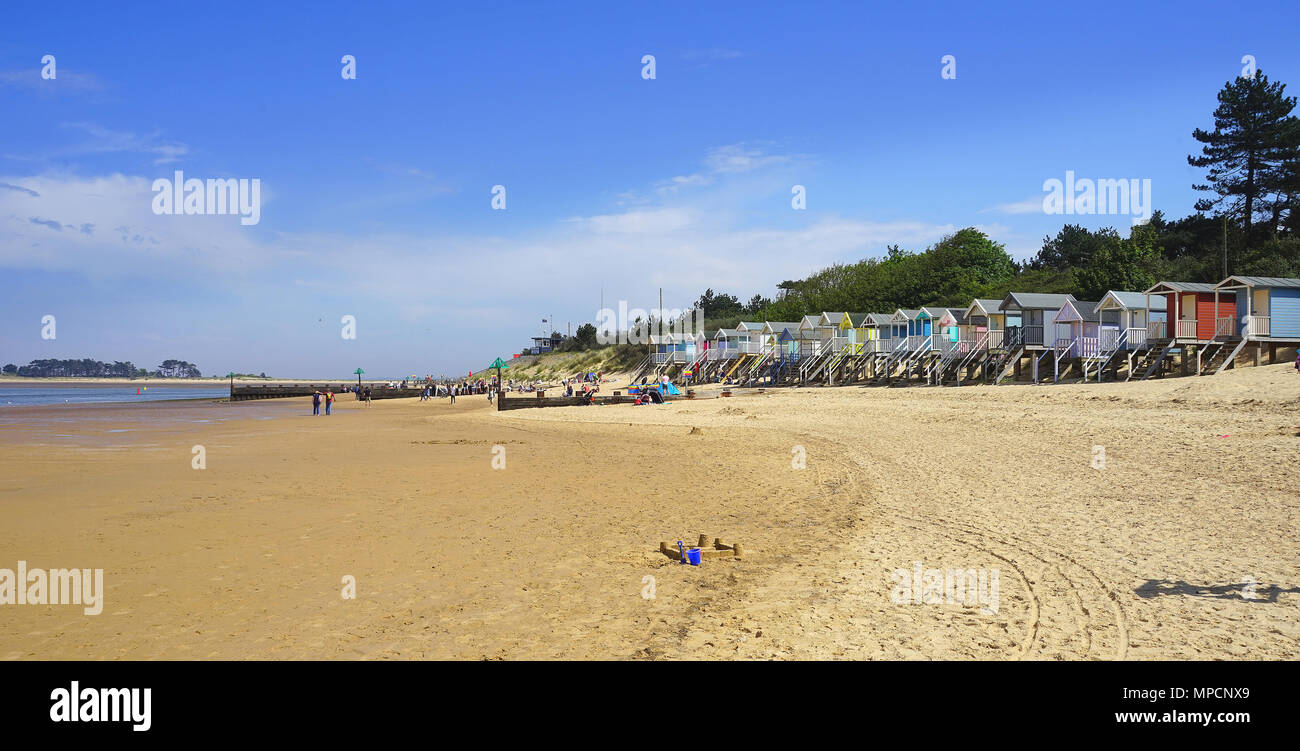 Der Strand von Wells-next-the-Sea Stockfoto