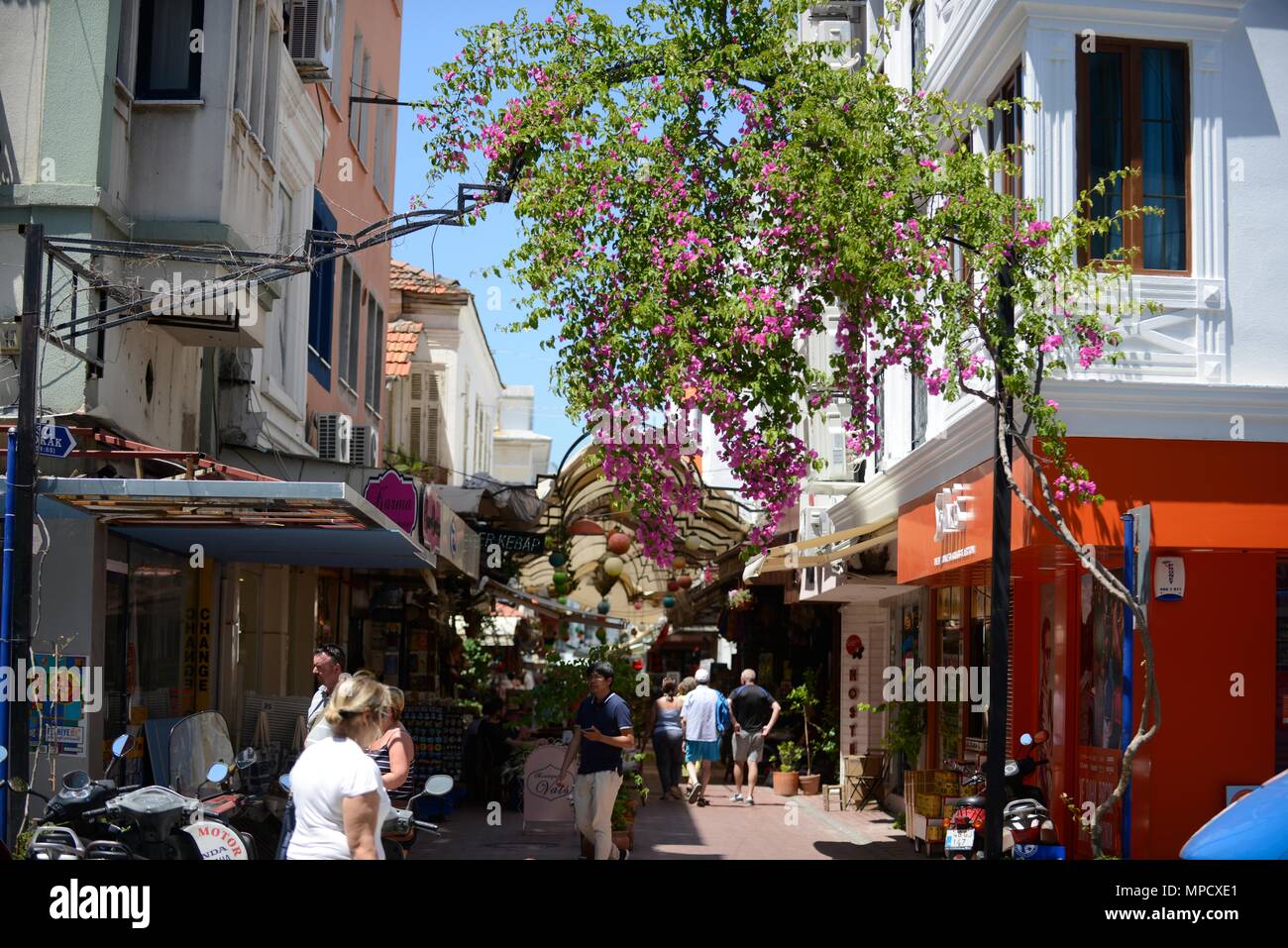 Einkaufen in Fethiye Türkei Stockfoto