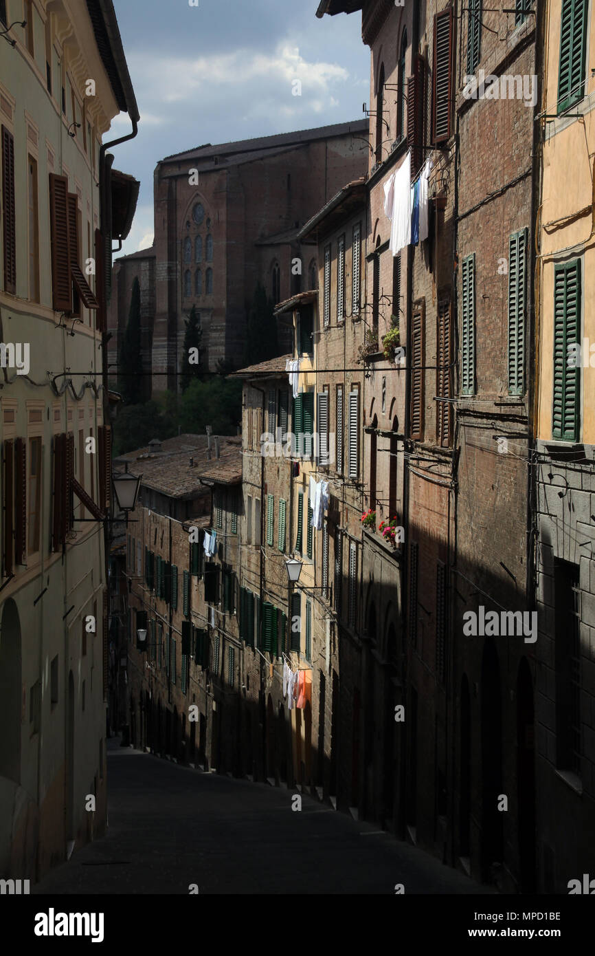 Siena, Rom - September 6,2014: Siena ist eine Stadt in der Toskana, Italien. Es ist die Hauptstadt der Provinz Siena. Die gut erhaltenen mittelalterlichen Stadtbild und ich Stockfoto