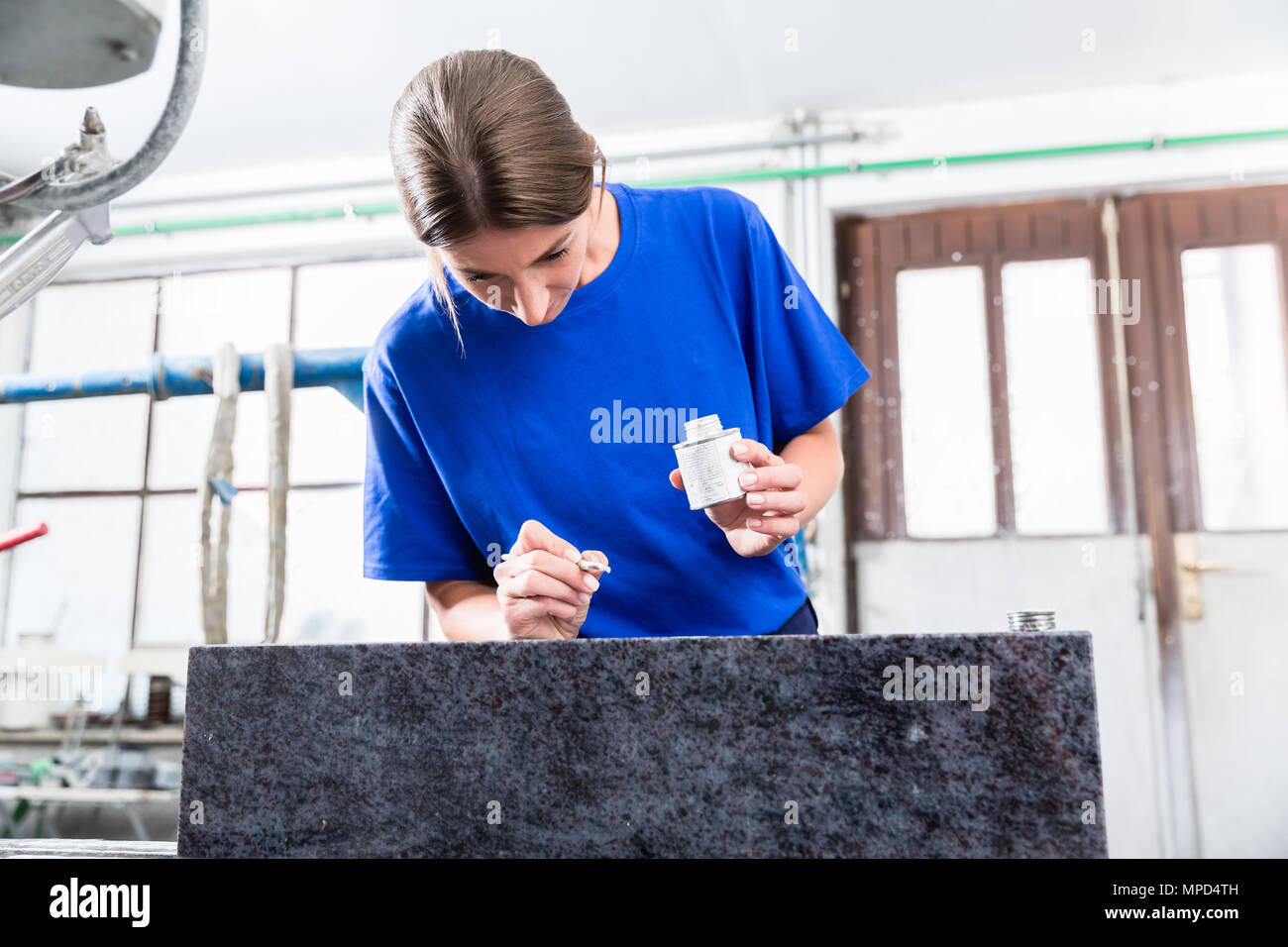Frau Steinmetz, die Inschrift auf Tombstone Stockfoto