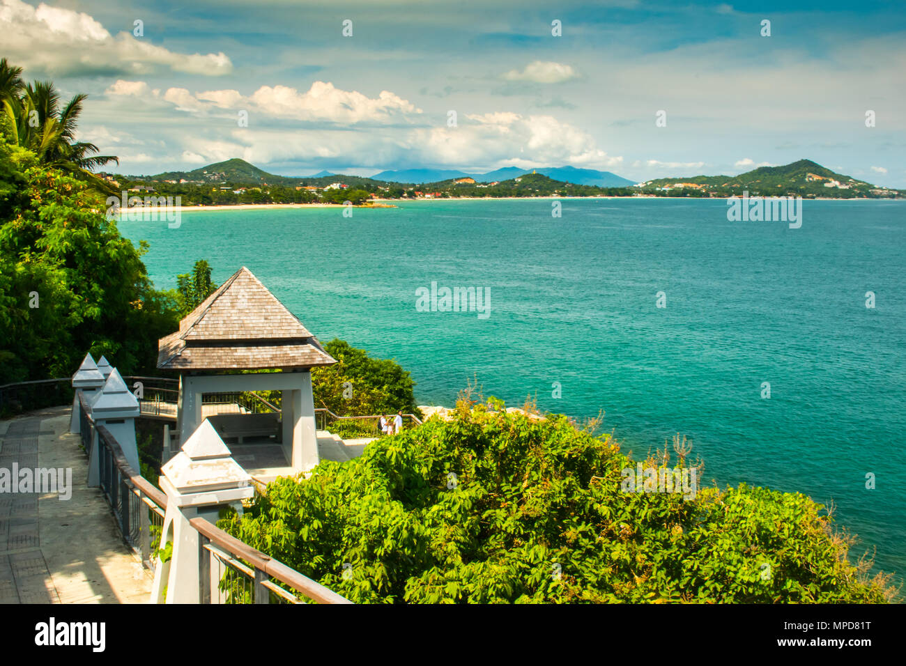 Kop Koh Aussichtspunkt. Blick Richtung Meer. Koh Samui, Thailand Stockfoto