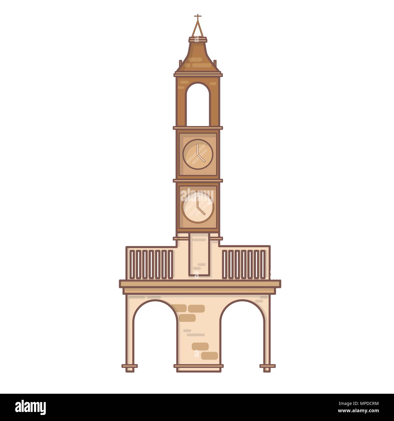 Schöne outline lineare Kapelle logo Line Art. Kirche mit Kreuz Stock Vektor
