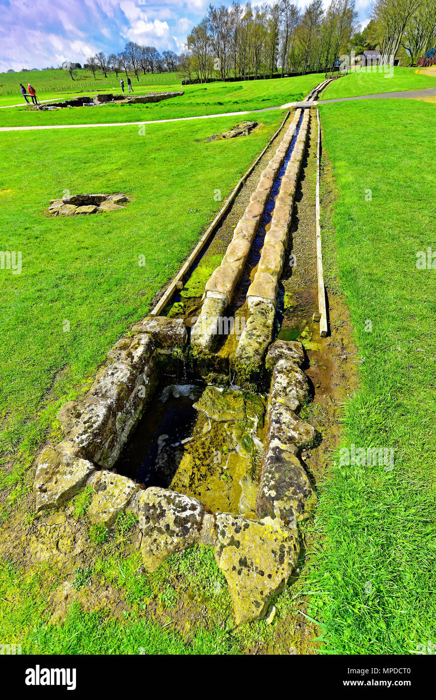 Vindolanda Roman Fort und Museum Northumberland Aquädukt Wasserversorgung Stockfoto