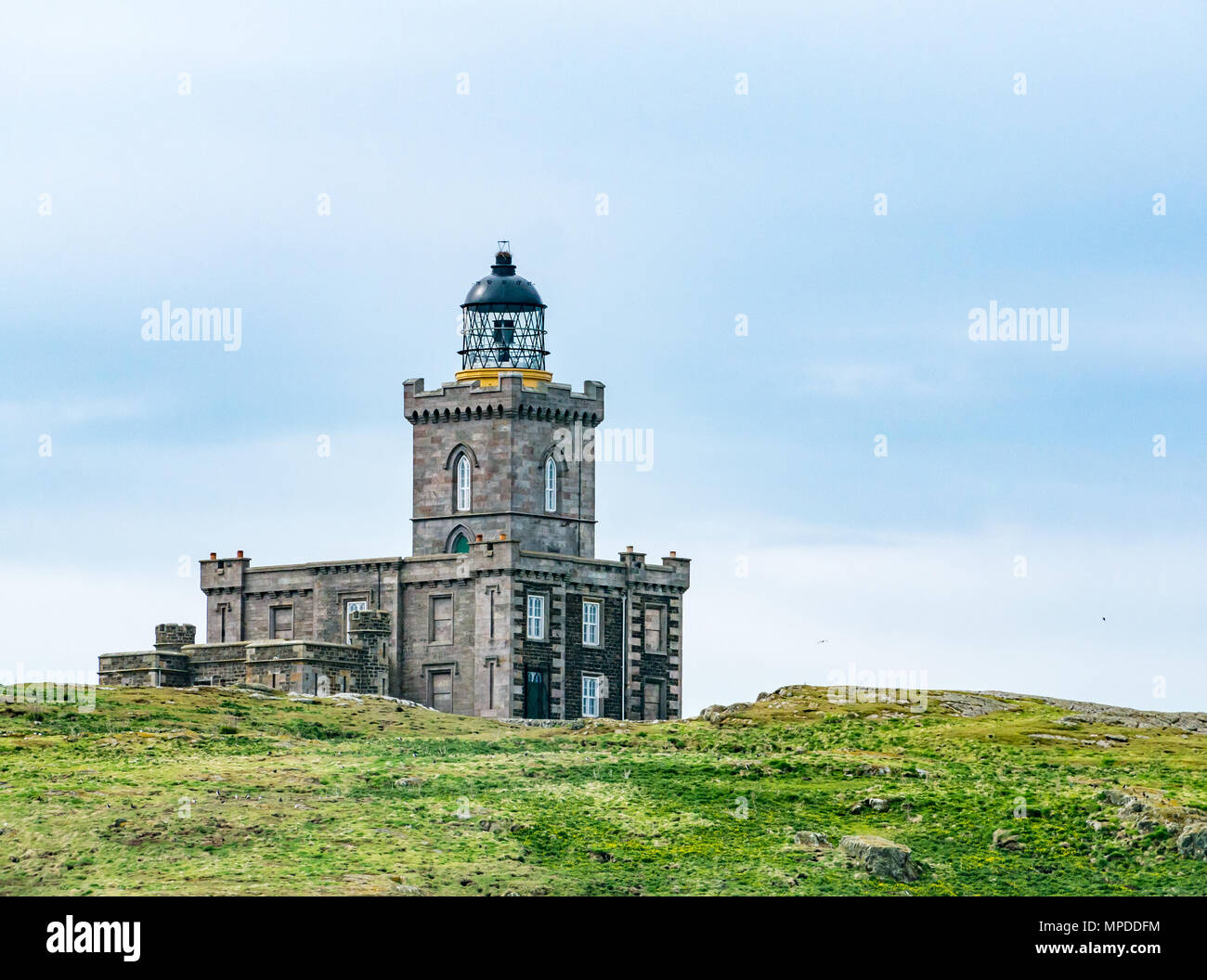 Viktorianische Leuchtturm, Insel, Erhabene, Schottland, Großbritannien Stockfoto