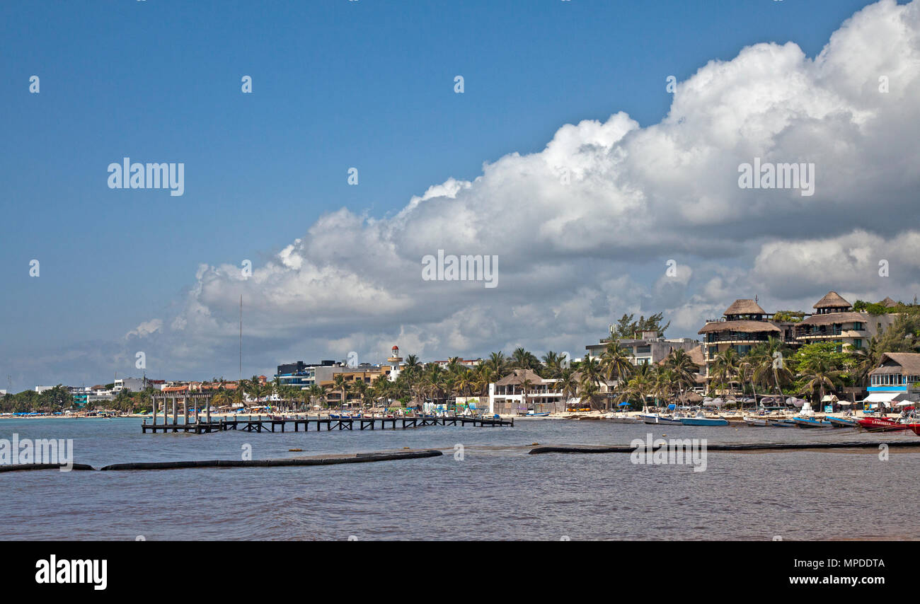 Direkt am Strand - Playa del Carmen, Mexiko Stockfoto
