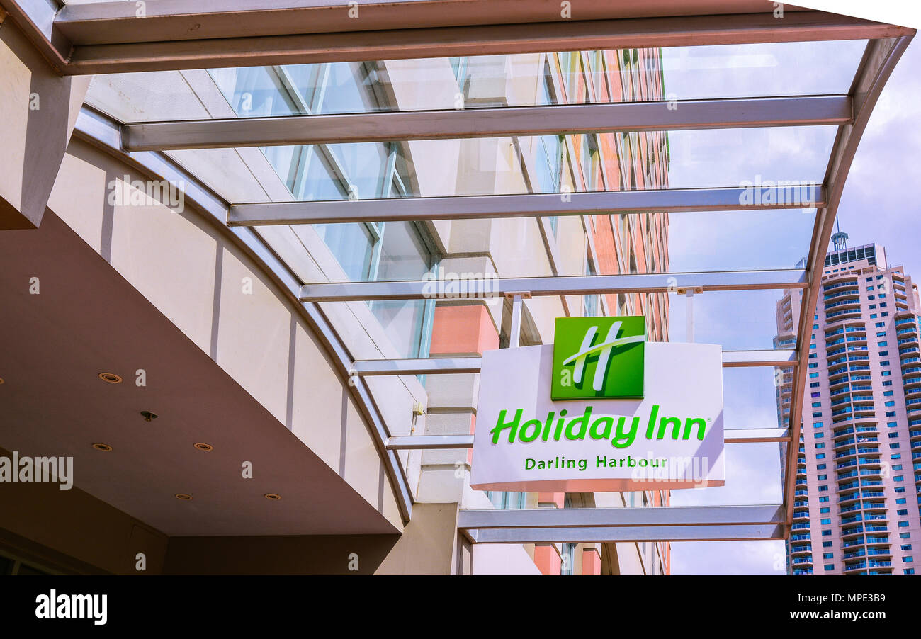 Sydney, Australien - Jan. 27, 2017: Holiday Inn Hotel in Darling Harbour, Sydney, Australien. Stockfoto